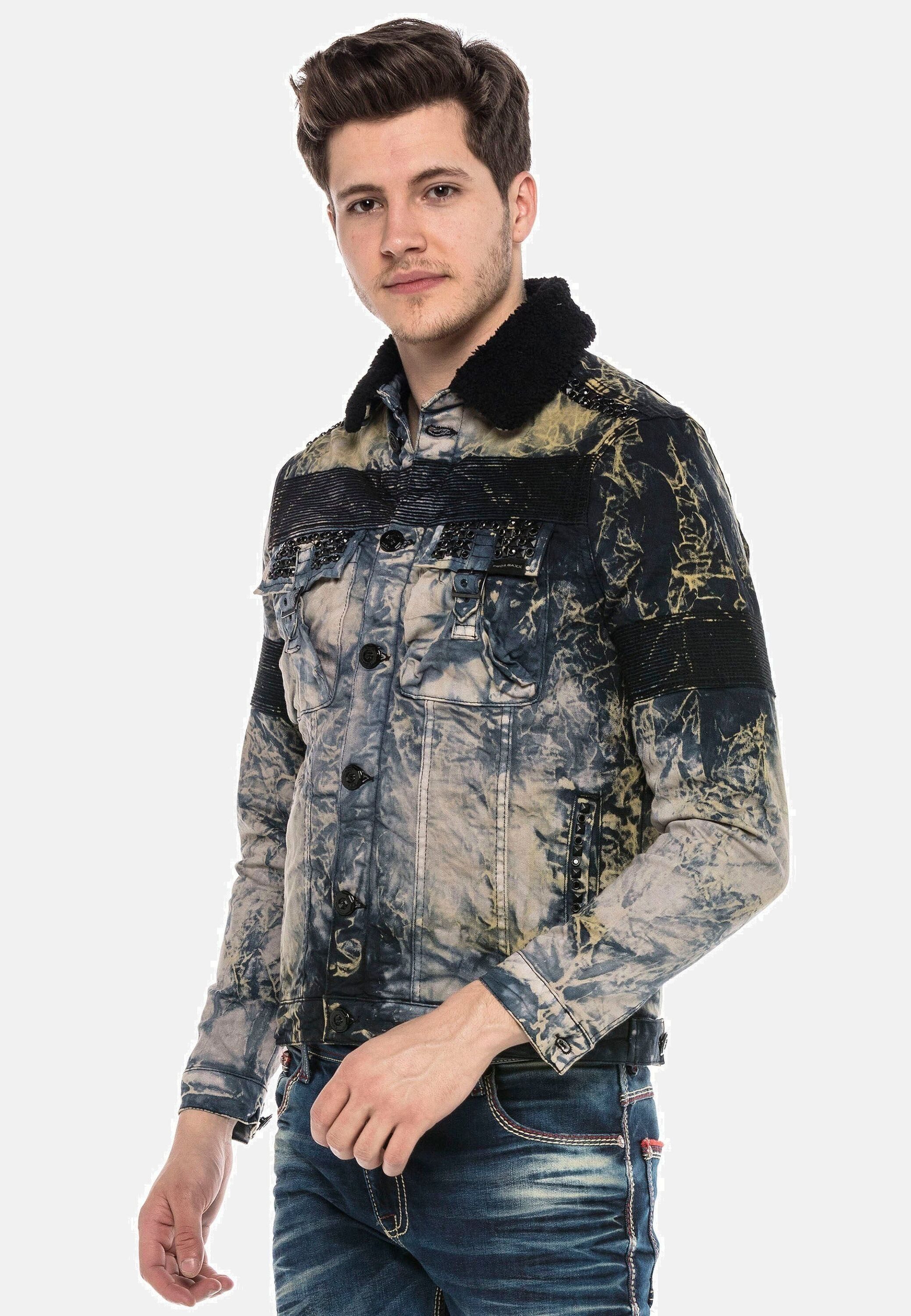 Cipo & Baxx Jeansjacke Jacke mit Hemdkragen, CJ245
