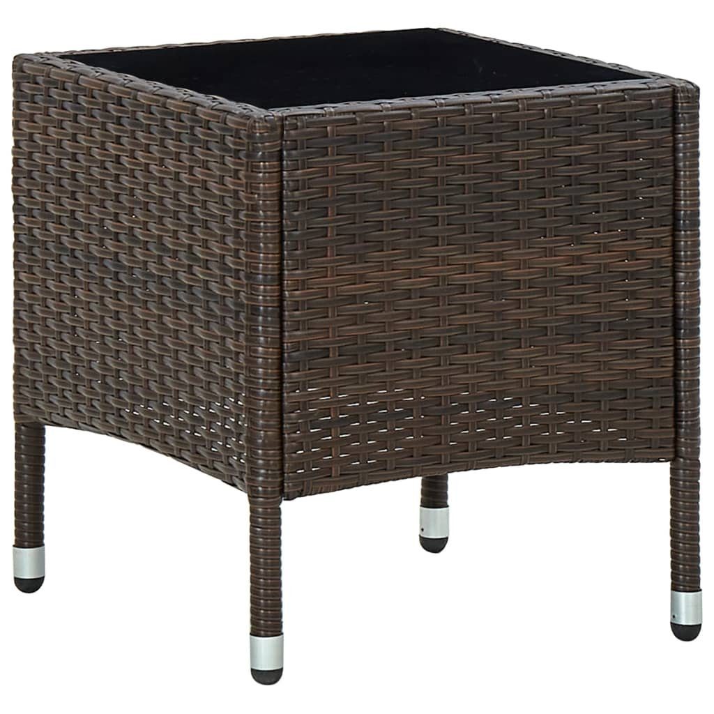 vidaXL Gartentisch Gartentisch Braun 40x40x45 cm Poly Rattan (1-St) Braun | Braun