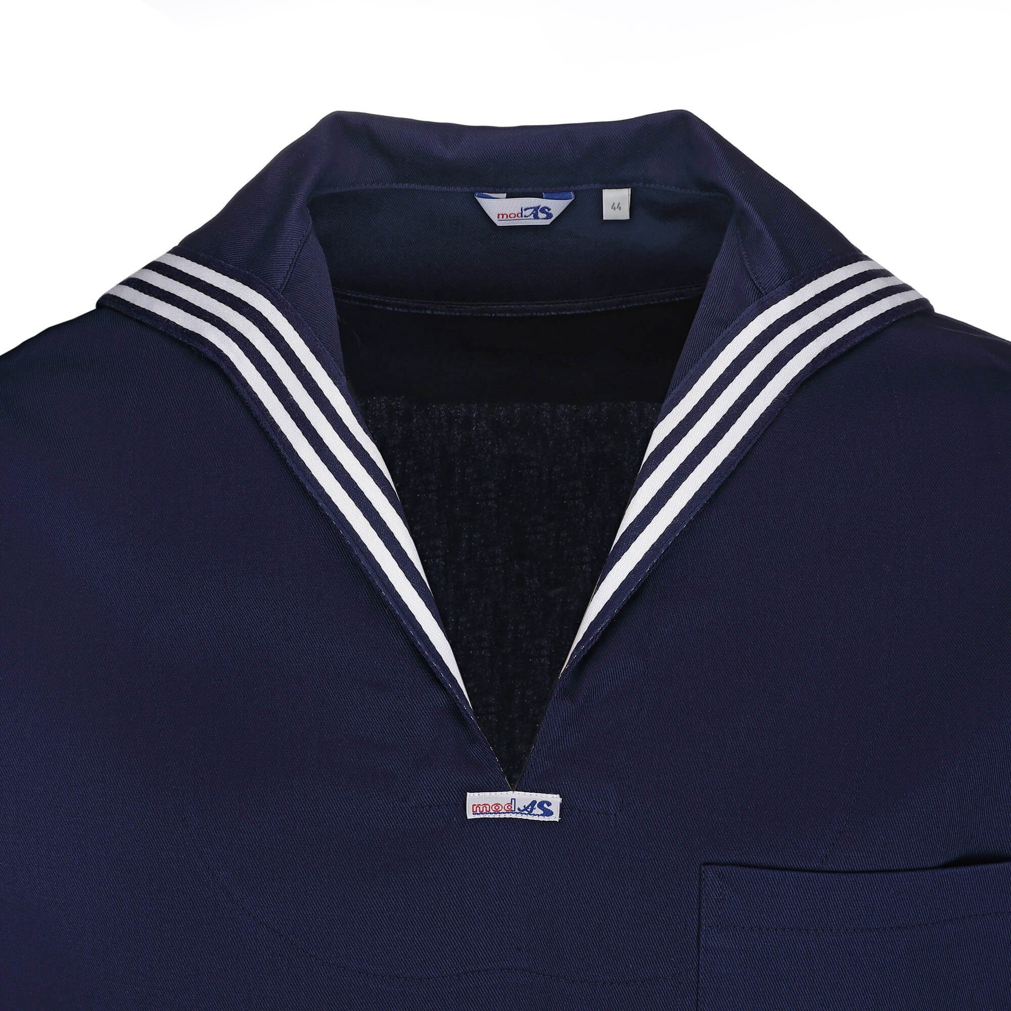 modAS Langarmhemd Unisex Matrosenhemd Klassisch - Maritimes Langarm-Hemd Großer Kragen