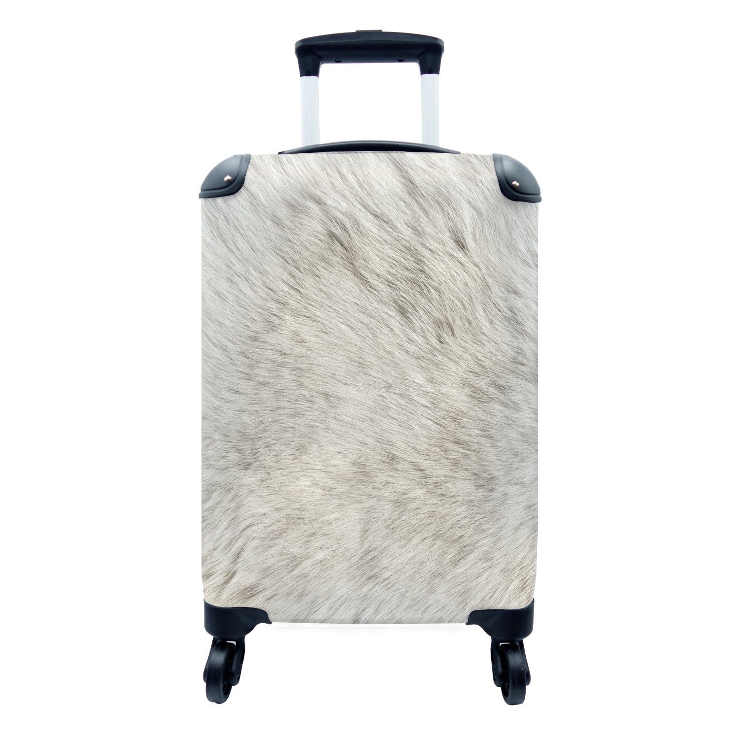 MuchoWow Handgepäckkoffer Tiere - Haut - Eisbär, 4 Rollen, Reisetasche mit rollen, Handgepäck für Ferien, Trolley, Reisekoffer