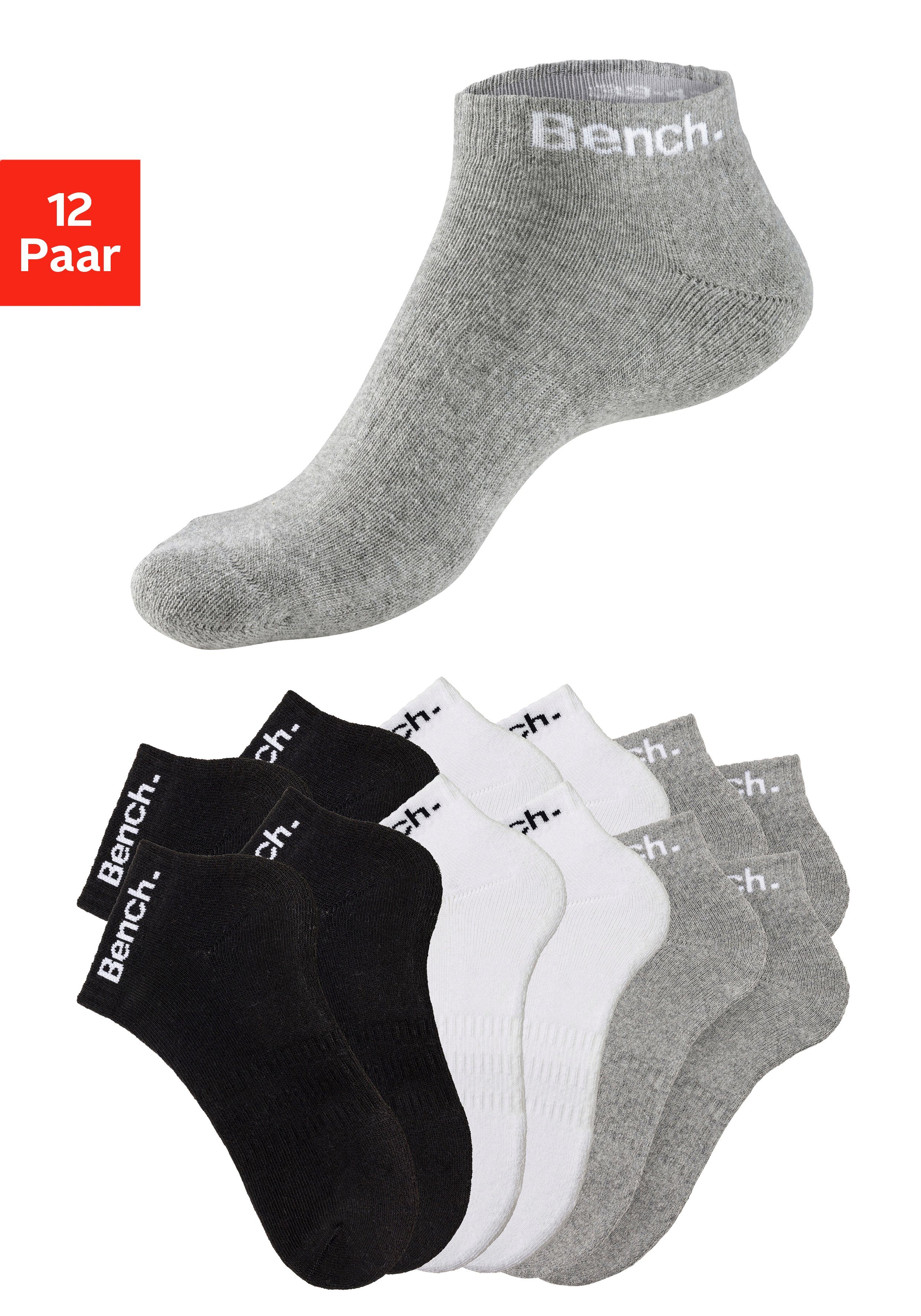 Bench. Sportsocken (Packung, 12-Paar) Tennis Kurzsocken mit Halbfußfrottee günstig online kaufen