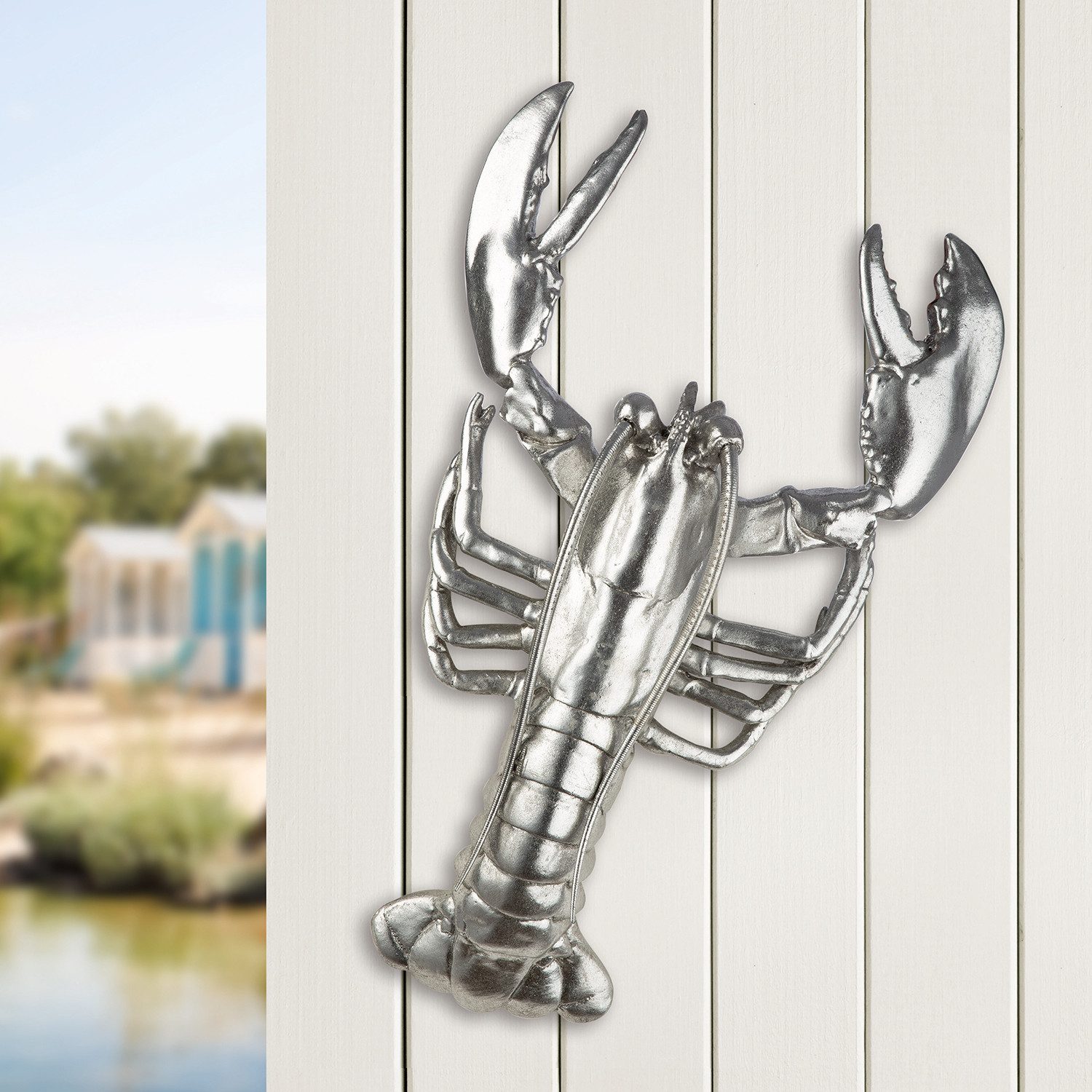 GILDE Tierfigur Figur; Wandobjekt Hummer Lobster silberfarben H. 41,5 cm (1 St)