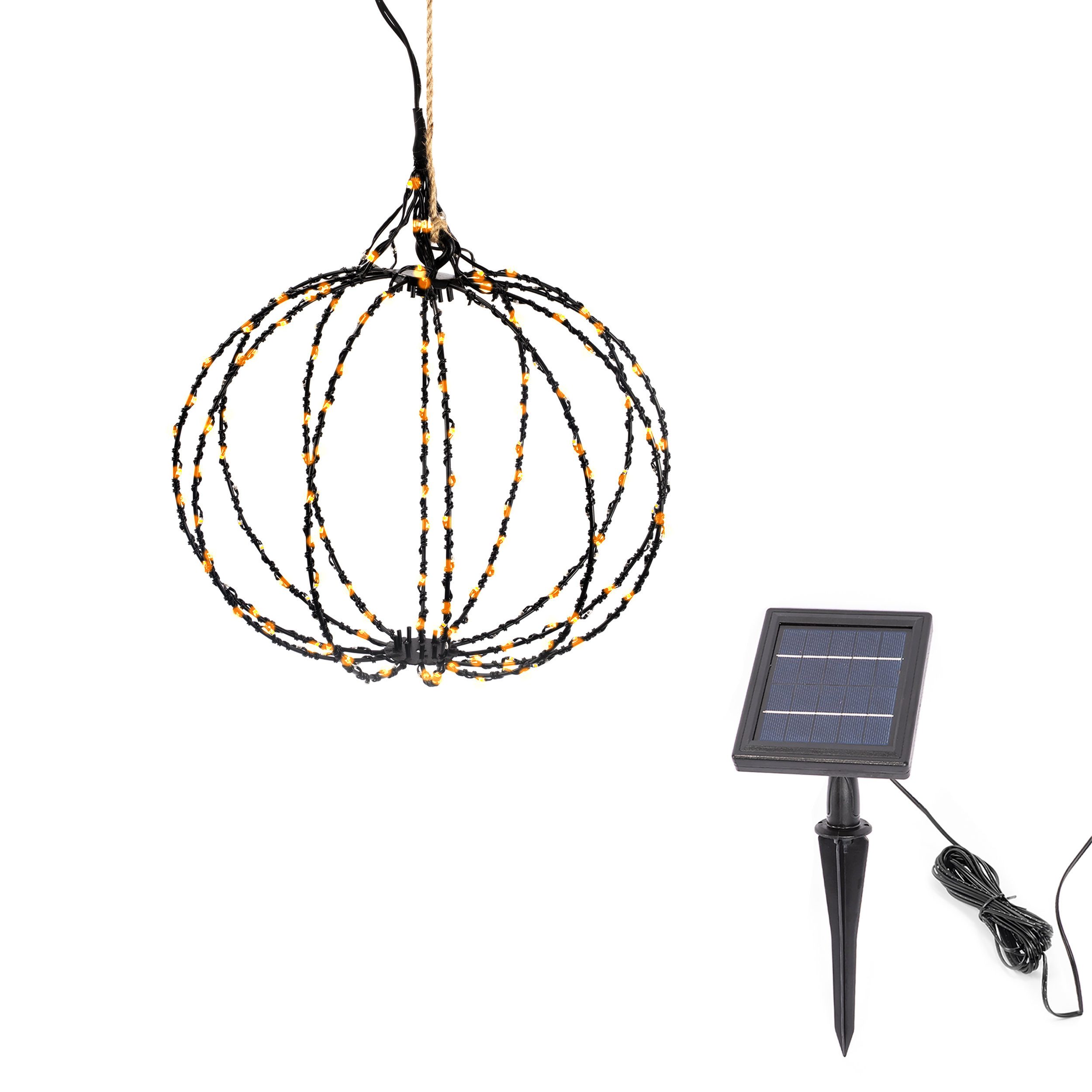 esotec LED Solarleuchte Weihnachtskugel Ø25cm 1800K 180 bernsteinfarbene LEDs aussen 103418, LED fest integriert
