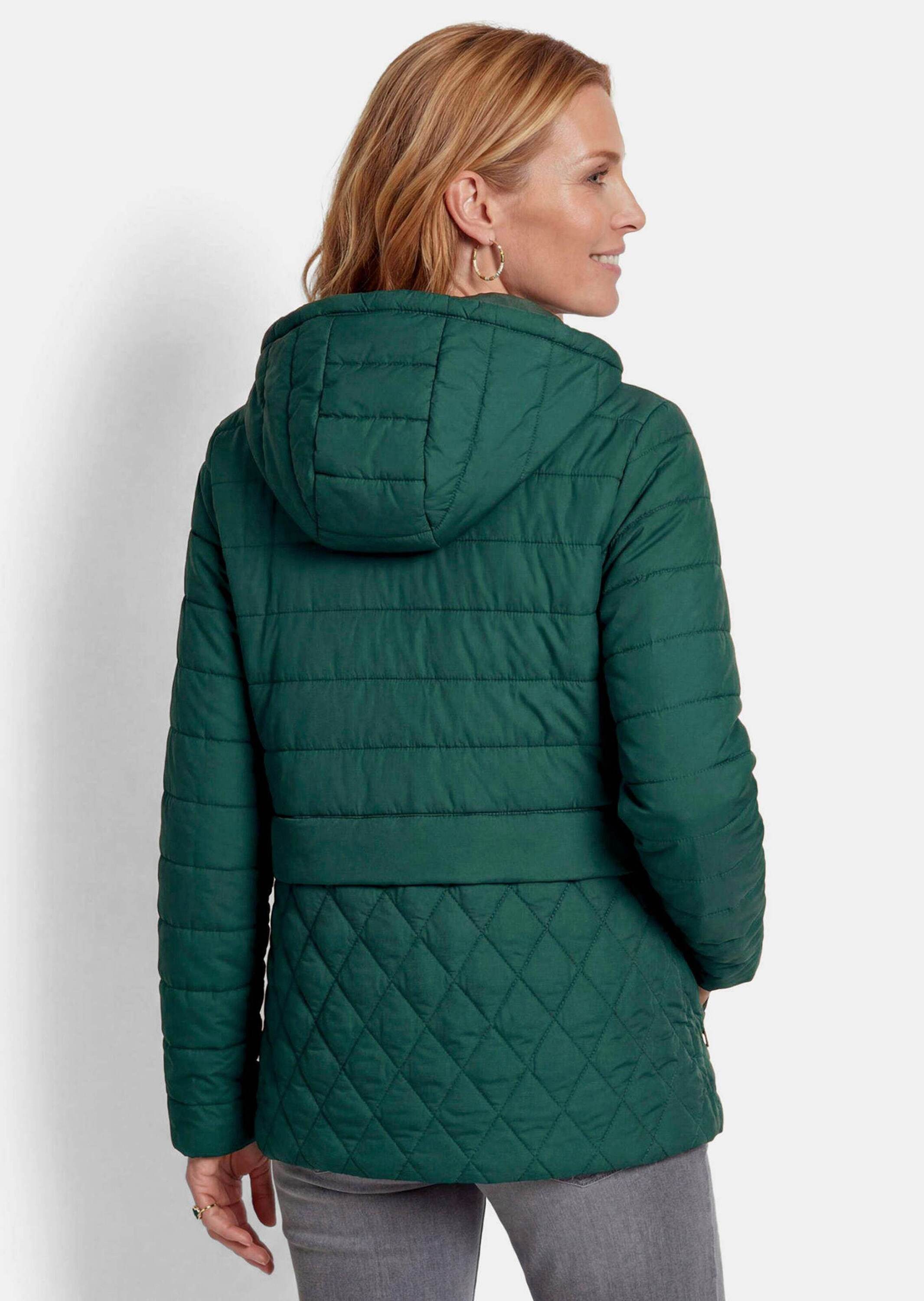 GOLDNER Winterjacke Kurzgröße: Steppjacke mit Kapuze Wattierte Übergangsjacke mit modernem Steppmix und Kordelzug – Bild 3 von 5