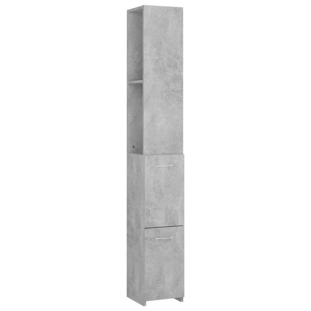vidaXL Mehrzweckschrank NA Badezimmerschrank Hochschrank Regal Nischenschrank Betongrau 25x25x