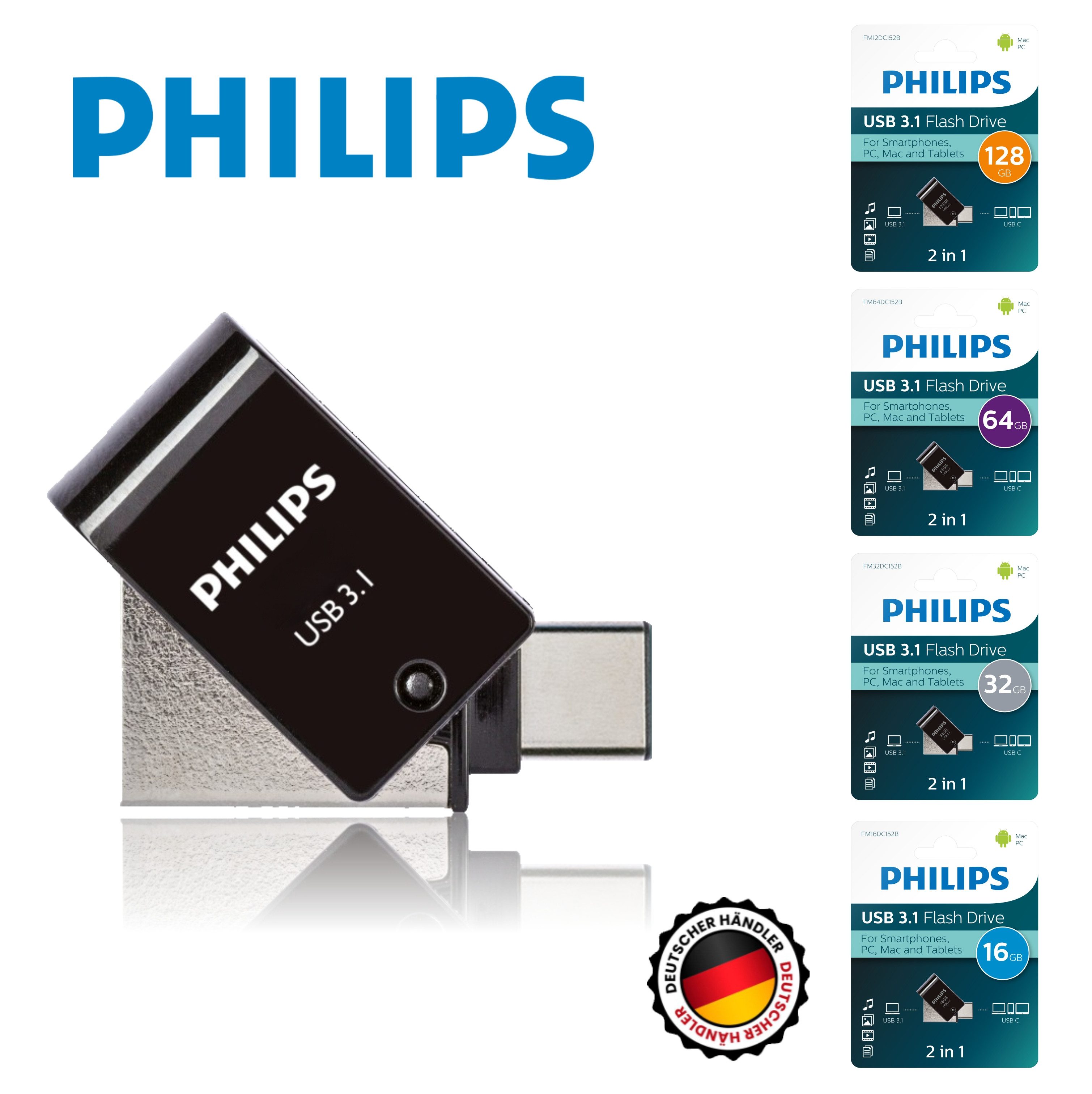 Philips Philips USB Stick 2-in-1 USB-C 16 GB USB-Stick (USB USB-A, USB-C)