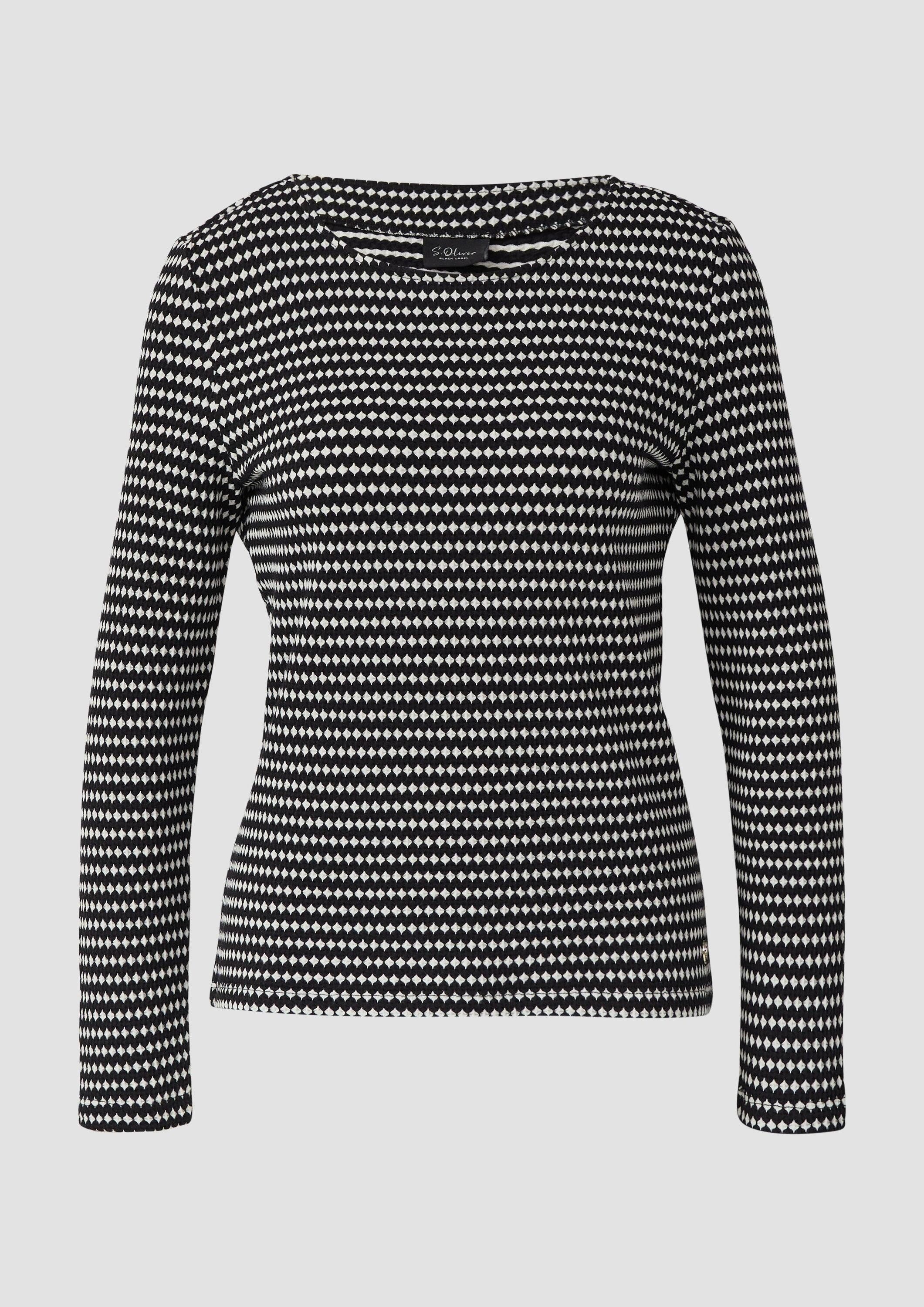 s.Oliver Langarmshirt T-Shirt Bicolor-Shirt mit Strukturmuster