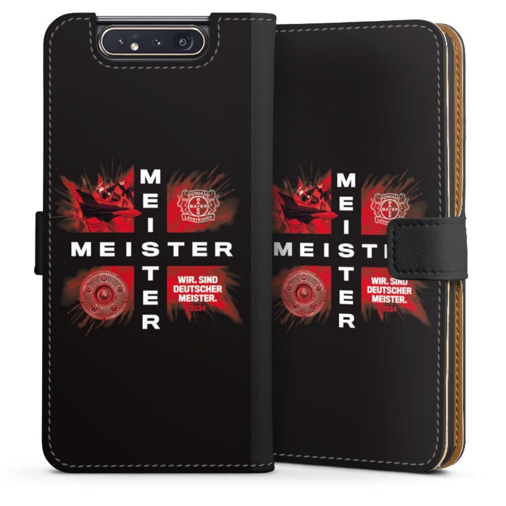 DeinDesign Handyhülle Bayer 04 Leverkusen Meister Offizielles Lizenzprodukt, Samsung Galaxy A80 Hülle Handy Flip Case Wallet Cover