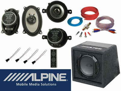 DSX Alpine passend für VW Golf 2 II ab 1983 Set Subwoofer Set Vorn Hinten Auto-Lautsprecher (140 W)