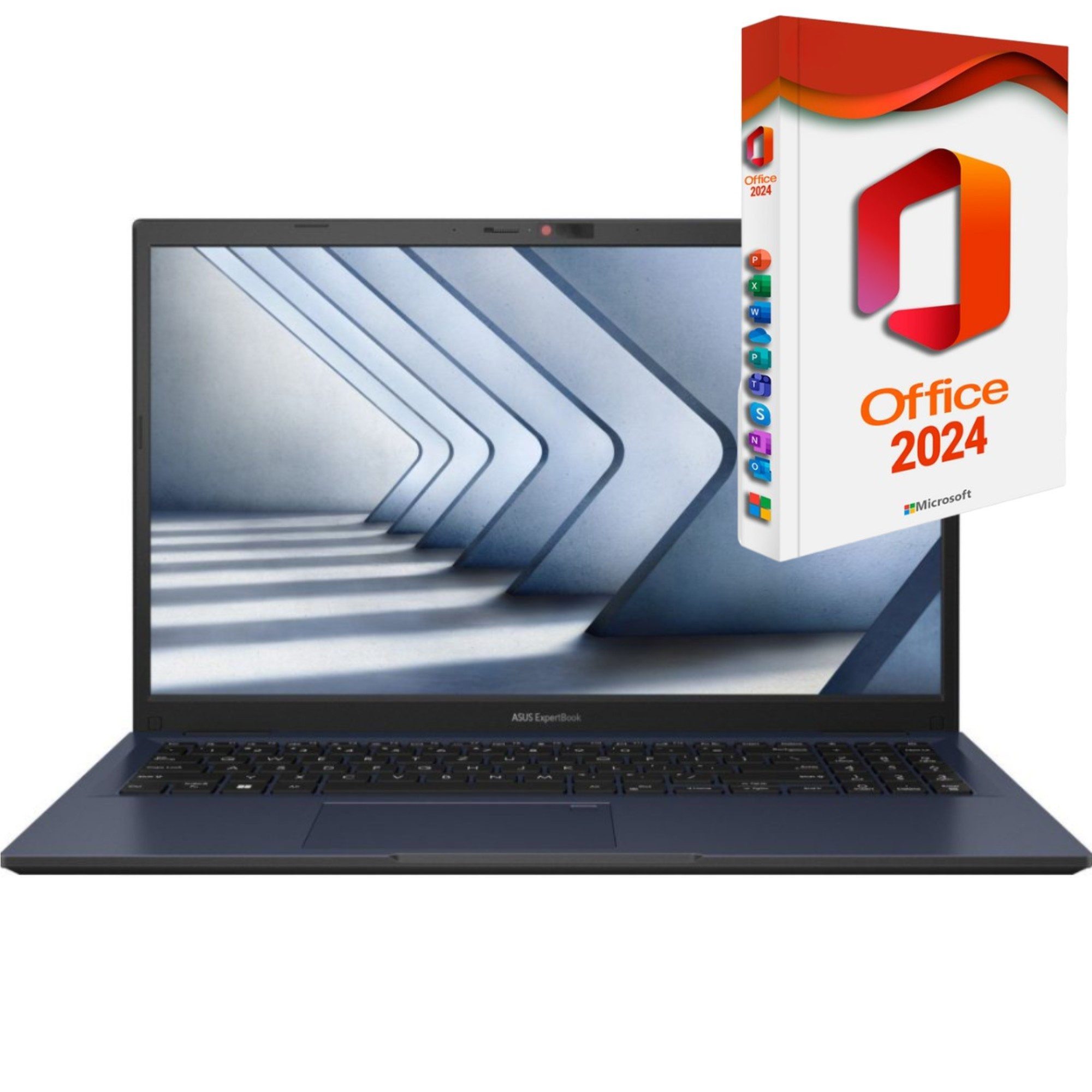 Asus Expertbook B150, Core i7-13620U, MS Office 2024 Prof. Dauerlizenz Notebook (39,00 cm/15.6 Zoll, Intel Core i7 13620U, Intel UHD Grafik, 8 GB, 256 GB SSD, Windows 11 Pro 64Bit + MS Office 2024, Beleuchtete Tastatur)