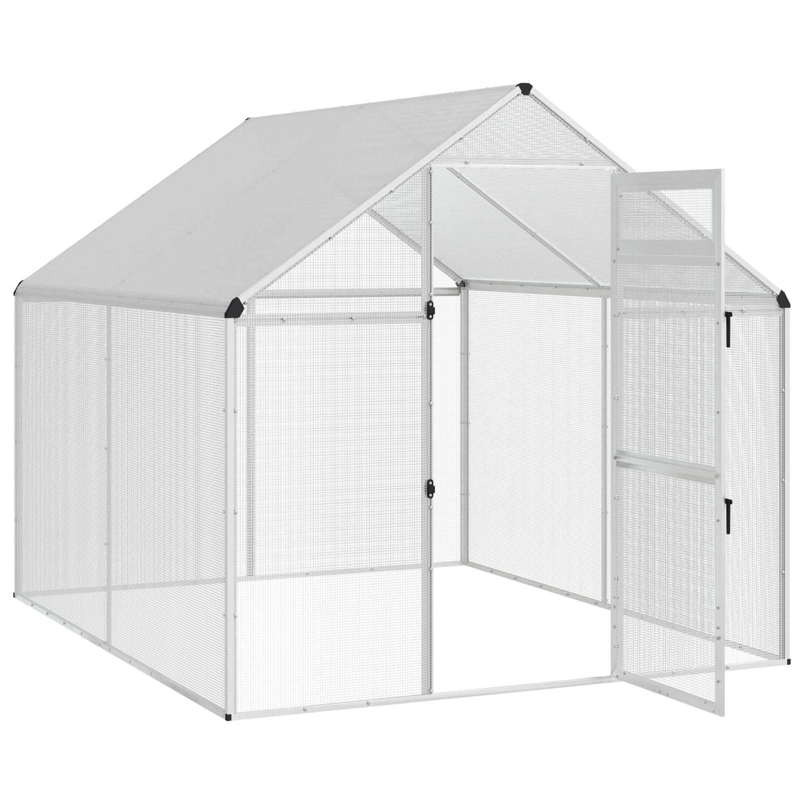 vidaXL Voliere 181,5 x 221 x 173,5 cm Vogelkäfig Silber 181,5x221x173,5 cm