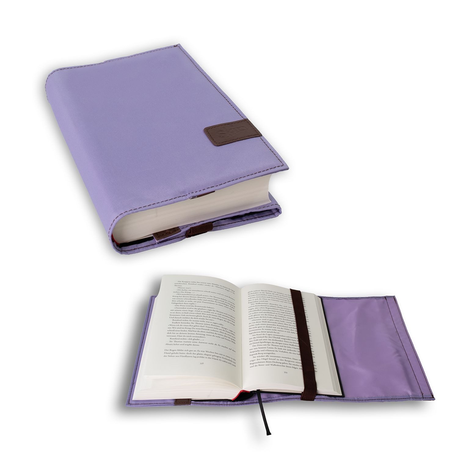 Lesezeichen BookSKIN Buch Einband (Größenverstellbar) in Purpur mit Lesezeichen Mi