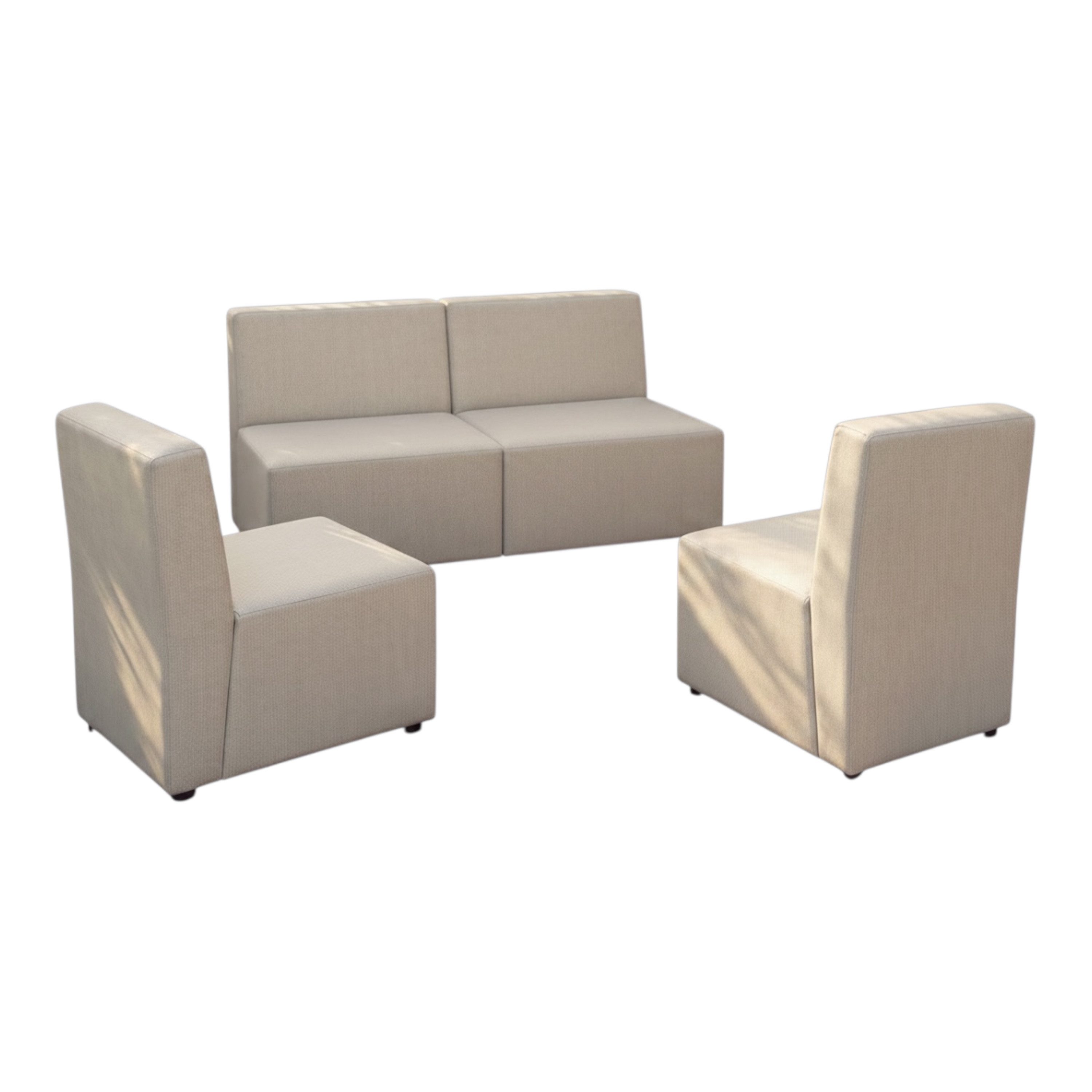 A&J MöbelLand GmbH Gartenlounge-Set Outdoor Lounge Set GOLD – Sofa und zwei Sessel, (Outdoor Lounge Set für Garten und Terrasse, 3-teiliges modernes Garten Lounge Set), Modernes Outdoor-Set mit hohem Komfort und wetterfestem Bezug