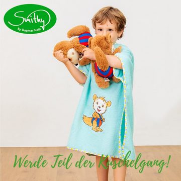 Smithy Badeponcho Kind Baby Bobo Siebenschläfer, 0 bis 5 Jahre, Baumwolle, Druckknopf am Armloch