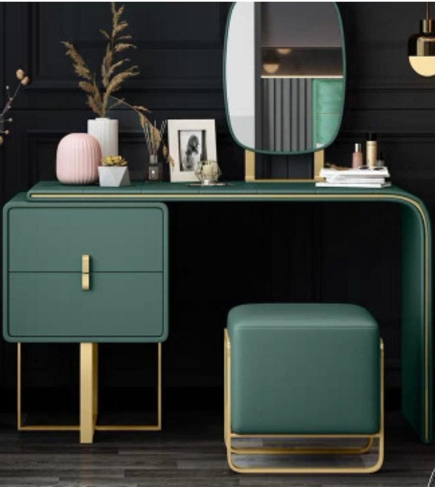 Xlmoebel Schminktisch Eleganter Schminktisch mit Spiegel und hochwertiger Konsole (2-St., Schminktisch + Hocker), Hergestellt in Europa