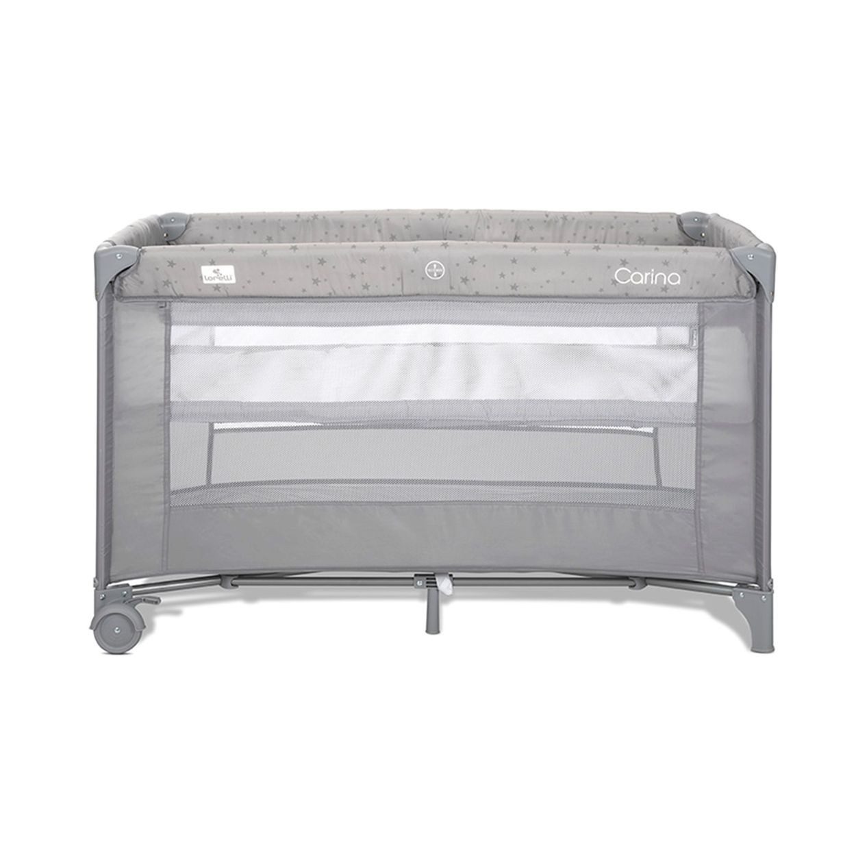 Lorelli Baby-Reisebett Reisebett Carina 2 Ebenen, Matratze Tragetasche faltbar Räder mit Bremse