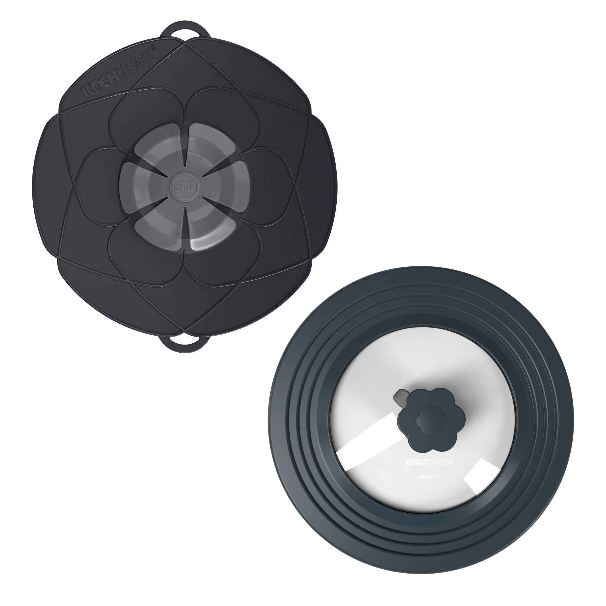 Kochblume Kochbesteck-Set Bratdeckel L + Kochblume L 29cm -2tlg. - anthrazit