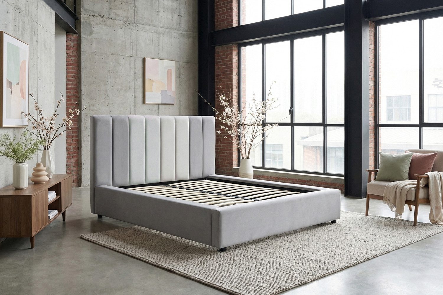 KAWOLA Polsterbett CATTURA Velvet - Modernes Design - Schlafzimmer Highlight, Inklusive Lattenrost 3-fach höhenverstellbar - Stil trifft Komfort