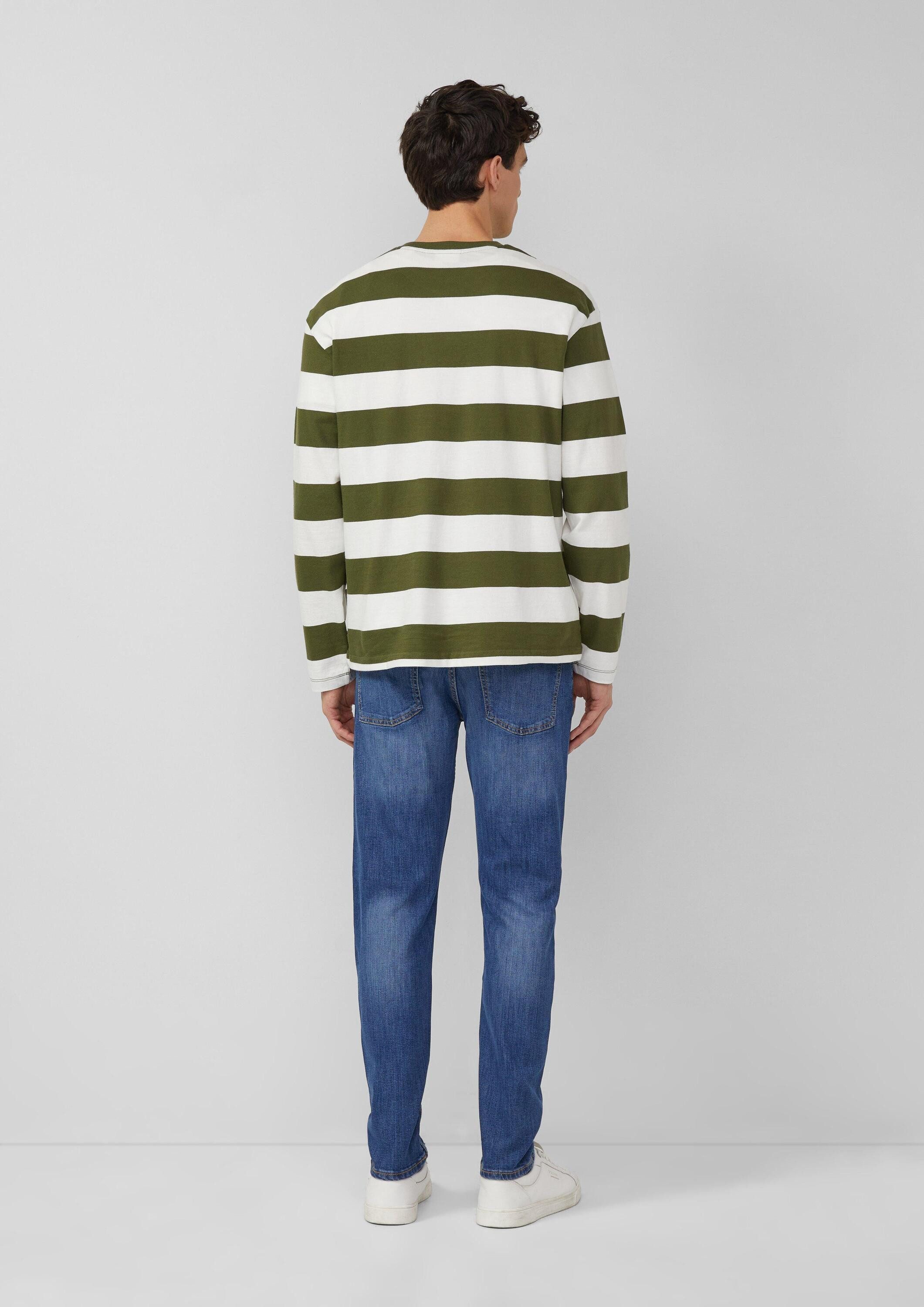 s.Oliver Langarmshirt T-Shirt Gestreiftes Langarmshirt aus Baumwolle im Modern Fit