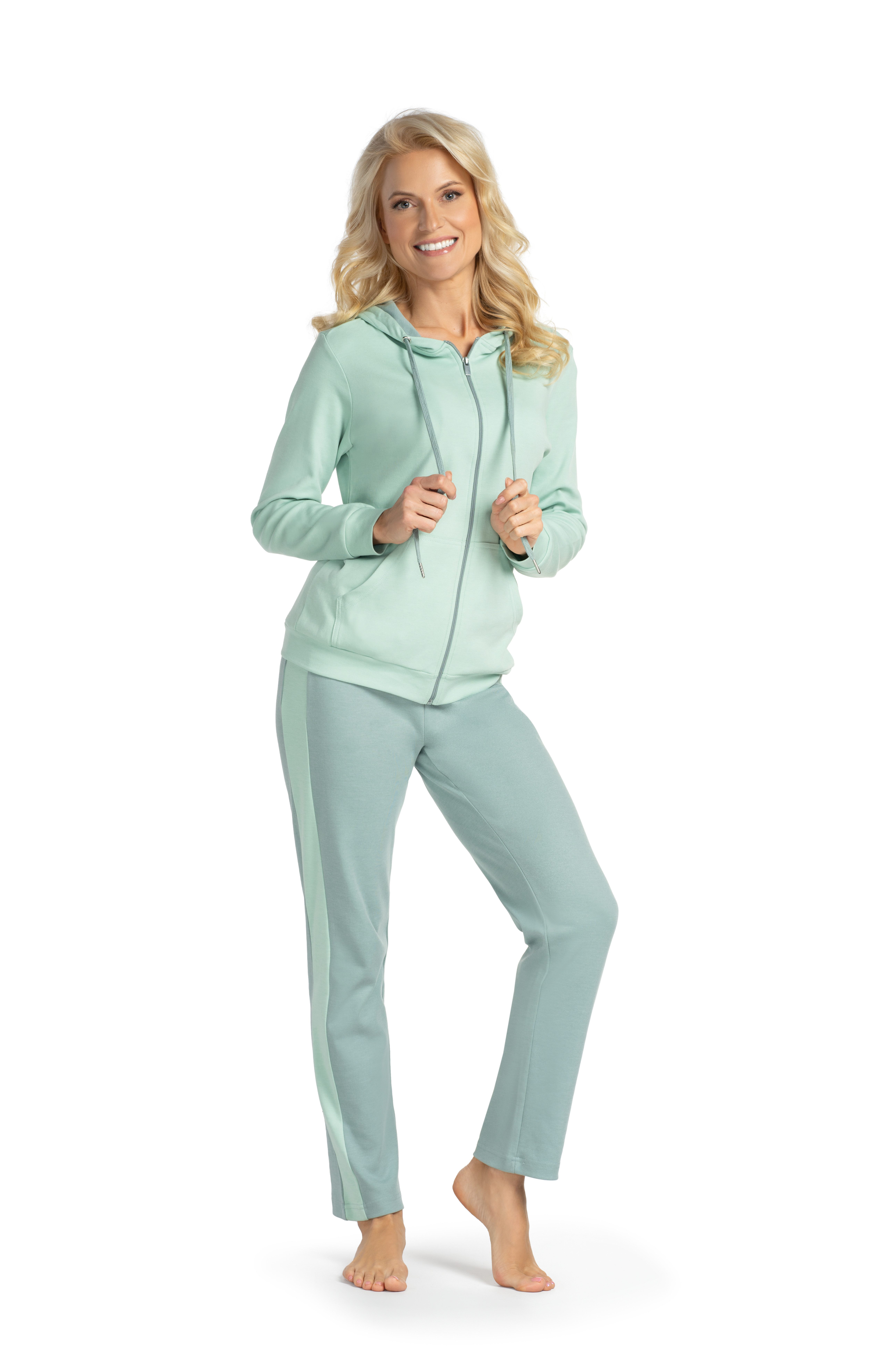 Consult-Tex Hausanzug Damen Hausanzug Homewear Suit DW100Lind (Spar Set) Mit Reißverschluß
