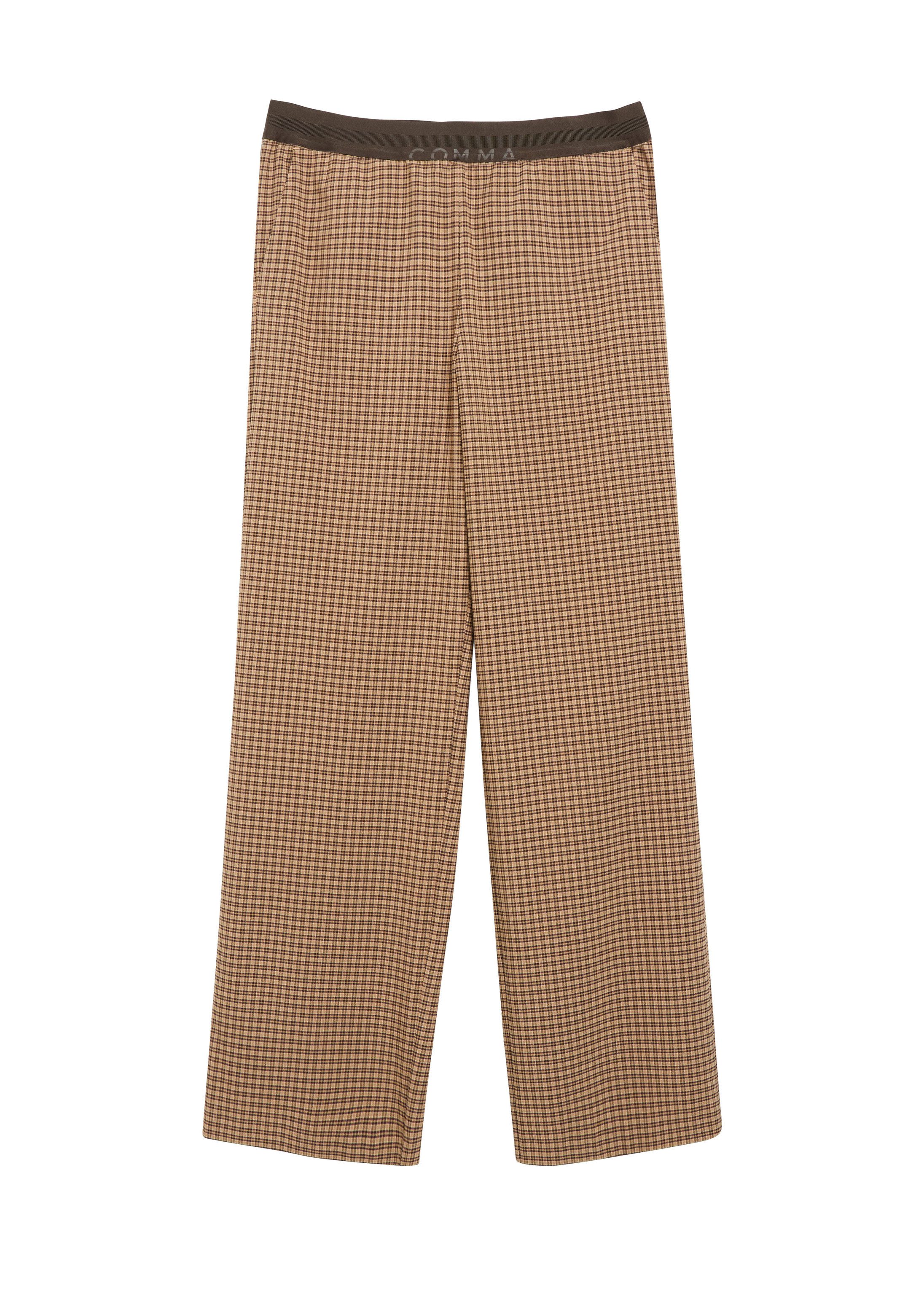comma Chinos Hose Karohose mit Elastikbund