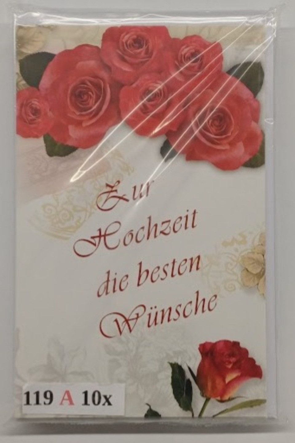 LYSCO Grußkarten 10 Glückwunschkarten Glückwunsch Hochzeit + DIN A6 Umschlag, Ehe Karte Geschenk Vermählung Feier, 4seitig - klappbar