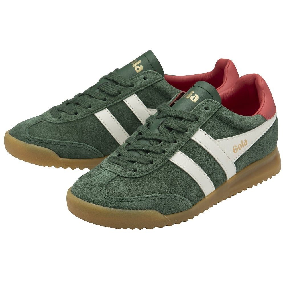 Gola Torpedo (Wildleder) 2025 immergrün/offweiss/korallrot Damen Sneaker