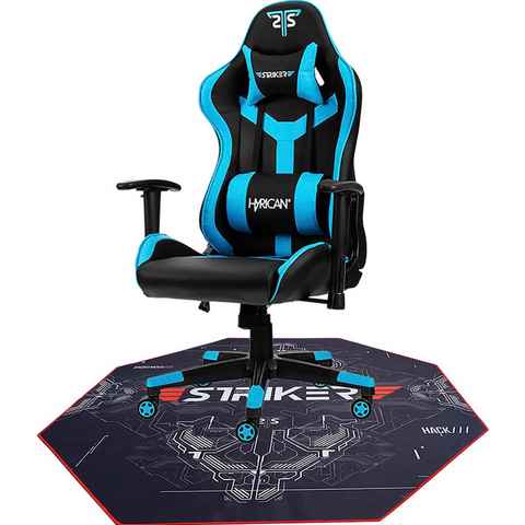 Hyrican Gaming-Stuhl Striker Gaming-Stuhl "Copilot" Gamingstuhl + Stuhlunterlage (Set), Bodenschutzmatte 1100x1100x2mm
