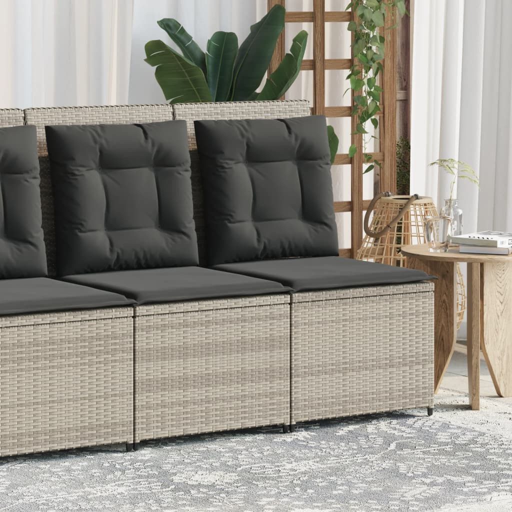 furnicato Gartensofa Verstellbares Hellgrau 54x67x95 cm mit PE-Rattan und