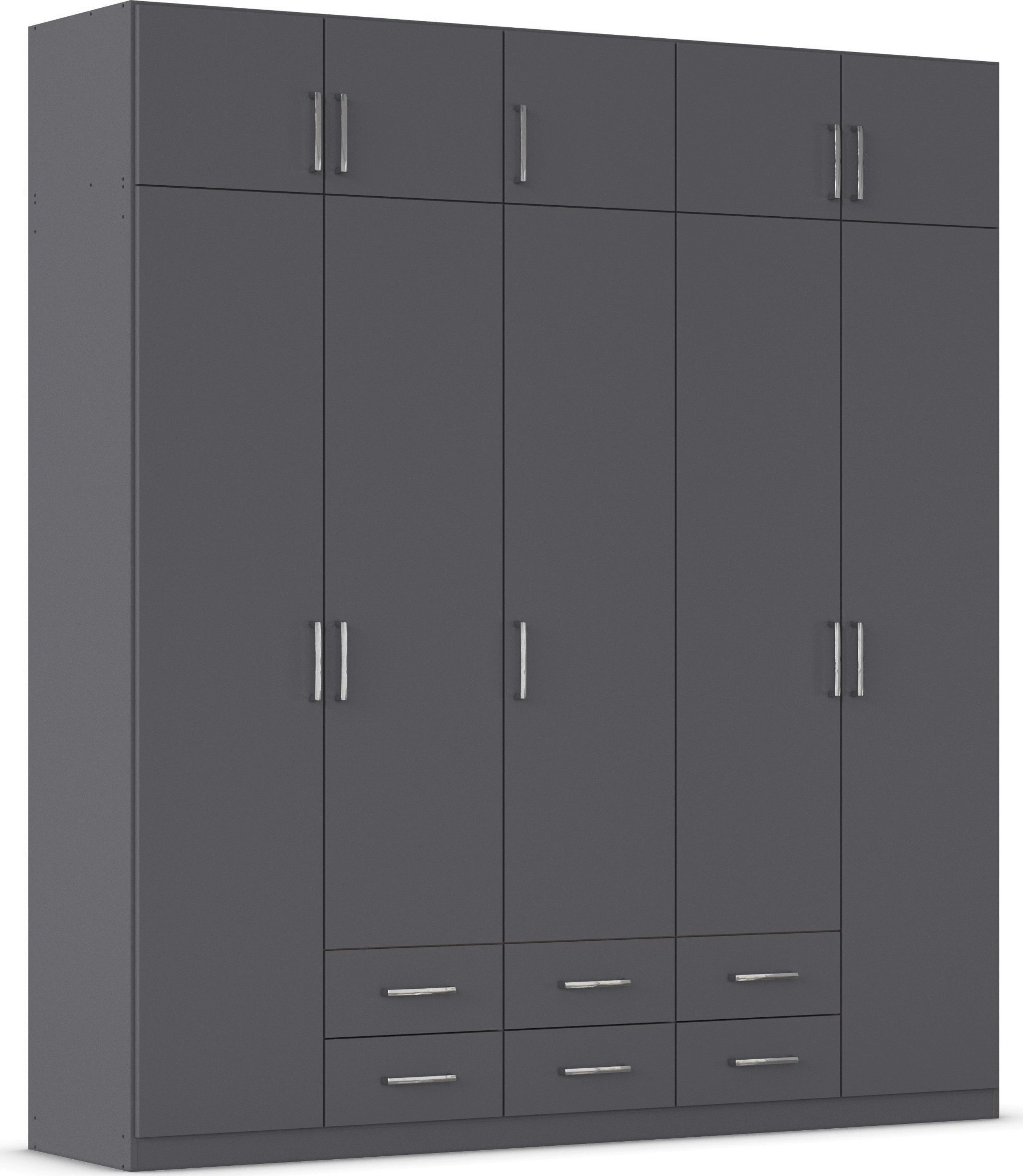 rauch Kleiderschrank Schrank Garderobe Wäscheschrank GAMMA in 4 Breiten 91-226 cm (3 verschiedene Ausstattungen BASIC/CLASSIC/PREMIUM (inkl. SOFT-CLOSE) mit Schubladen und Schrankaufsatz, schlichtes Design MADE IN GERMANY