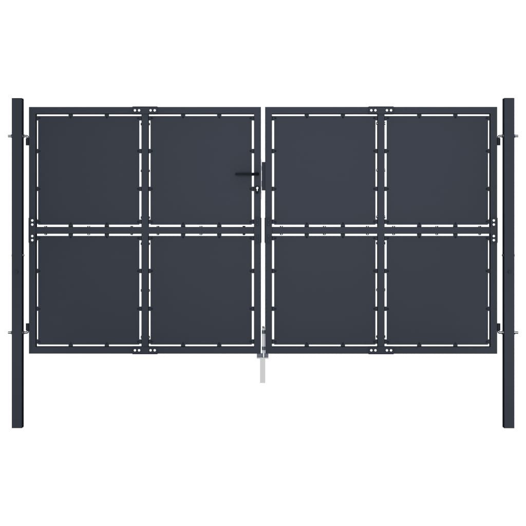 vidaXL Gartentor, Gartentor Stahl 300 x 150 cm Anthrazit
