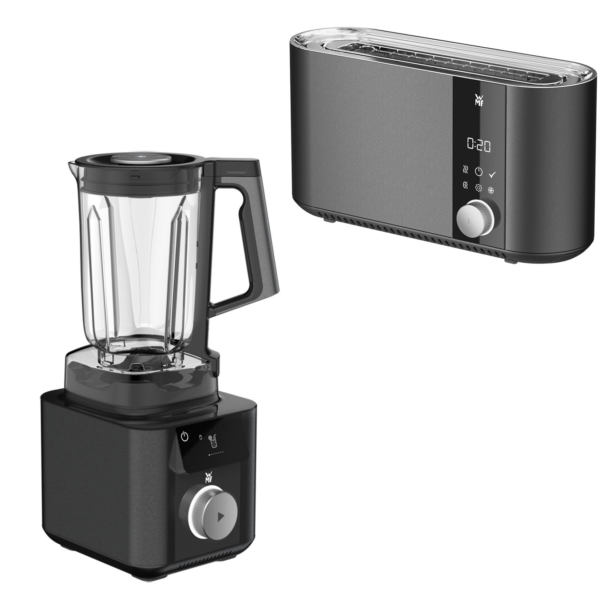 WMF Термокружка und Hochleistungsmixer Set 2-teilig Master Series, 2 Scheiben, XXL-Toast, Standmixer mit Mixbehälter 1,75l