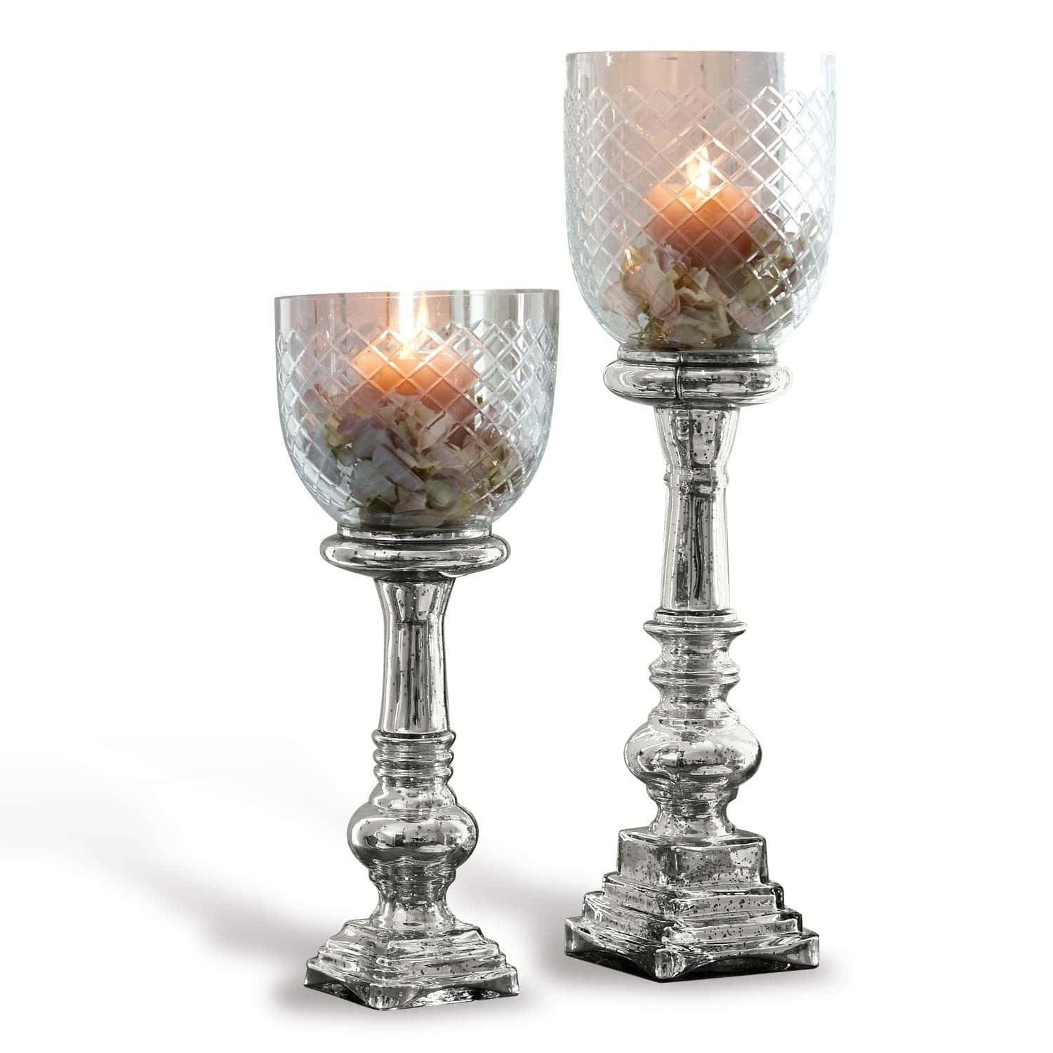 Mirabeau Kerzenständer Kerzenständer 2er Set Layci silber/klar