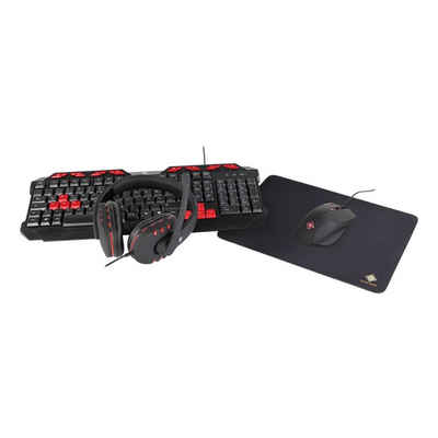DELTACO »Gaming-Kit 4-in-1 Kopfhörer Tastatur Maus Mauspad (Deutsches Layout)« PC-Tastatur
