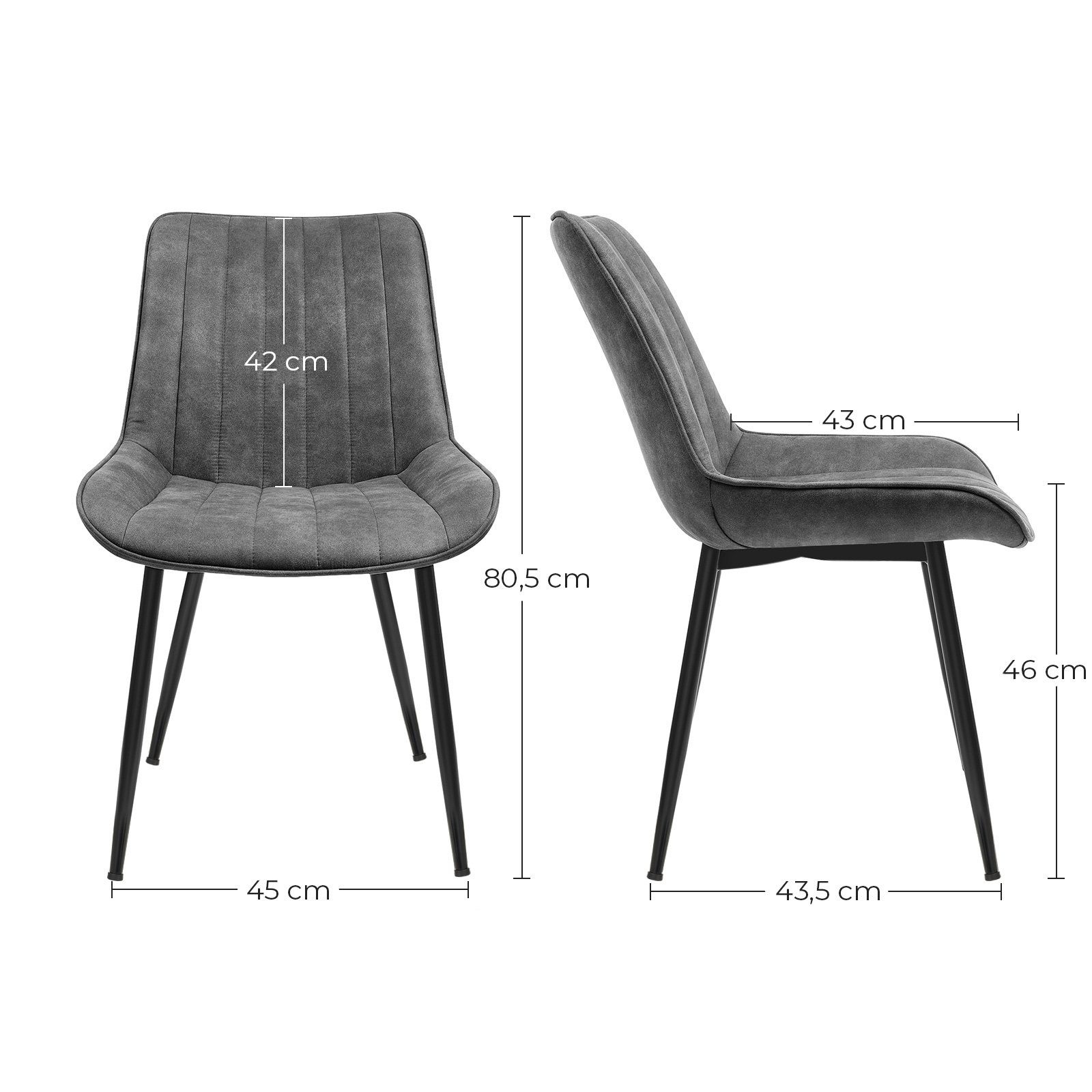 SONGMICS Esszimmerstuhl (2 St), Küchenstuhl, Samt,Polsterstuhl, günstig online kaufen