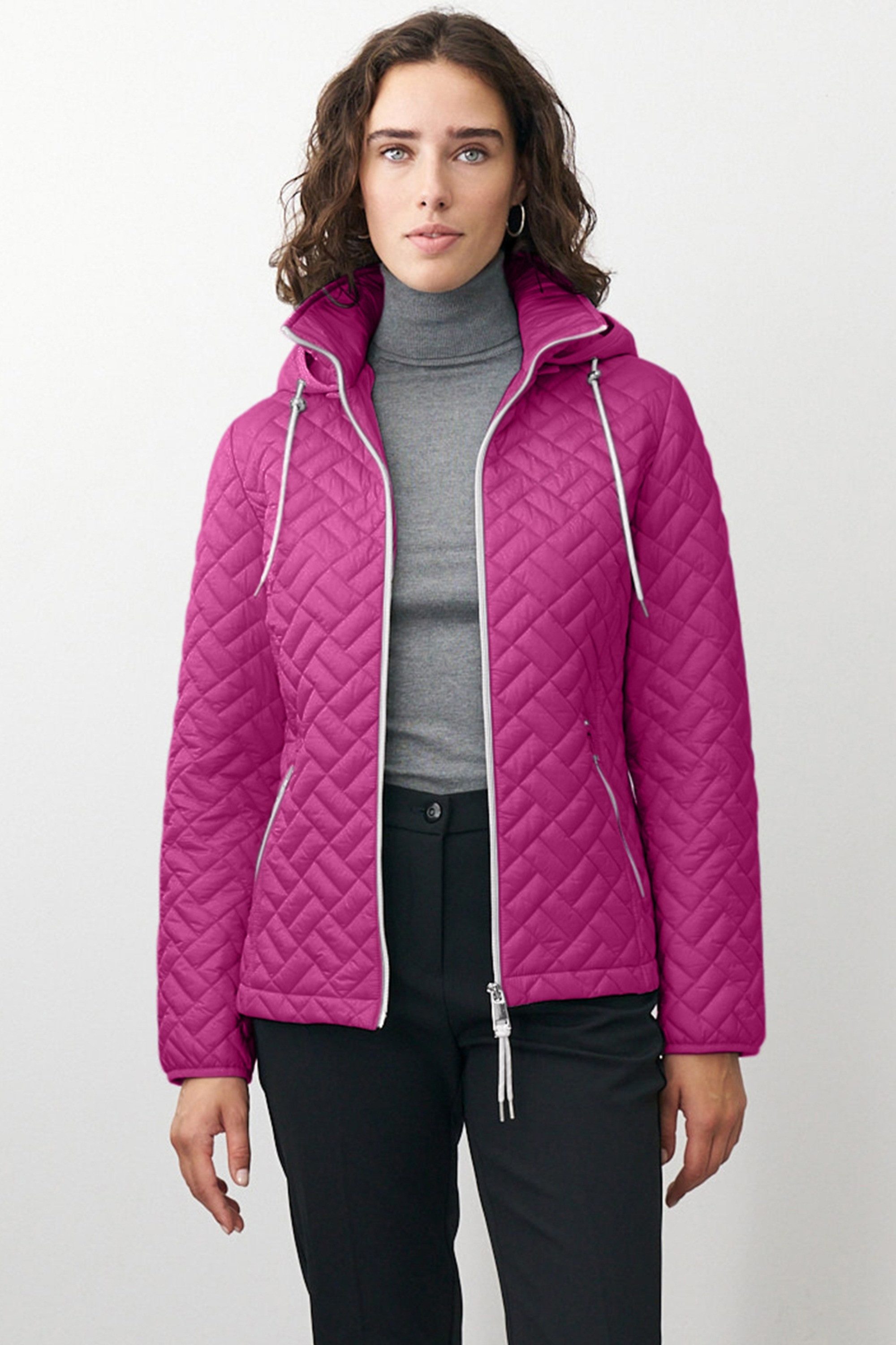 Barbara Lebek Steppjacke leichte Übergangsjacke oder Frühlingsjacke mit abnehmbarer Kapuze