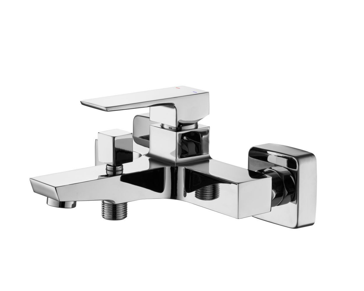 Vereg Wannenarmatur MALAGA Badarmatur Einhebelmischer Aufputz Wanne eckig, Chrom