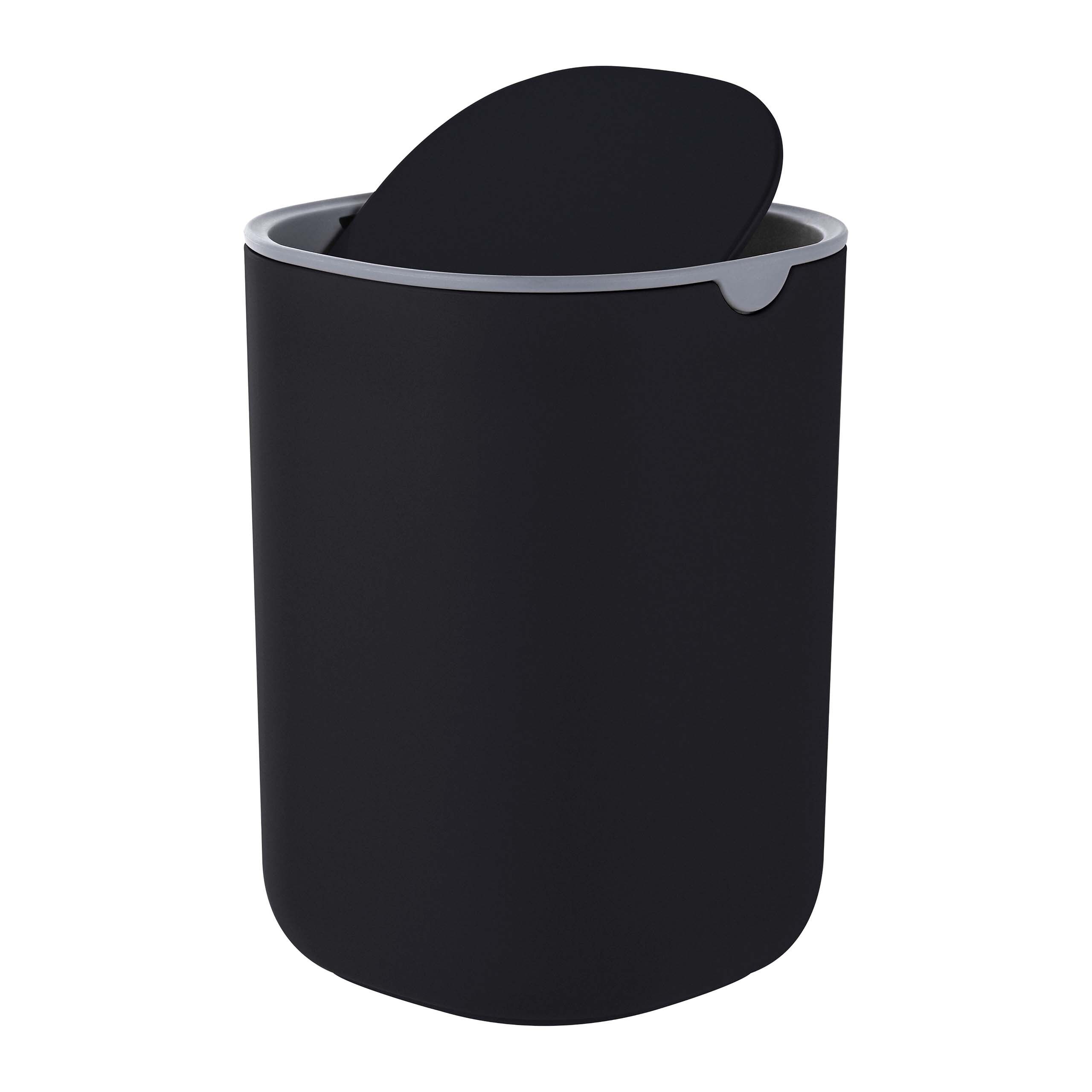 relaxdays Tischrestebehälter Mini Tischmülleimer 1,5 Liter, schwarz