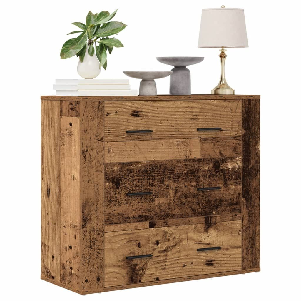 vidaXL Kommode NA Kommode Wohnzimmer schmal Schubladenschrank Sideboard Altholz-Optik