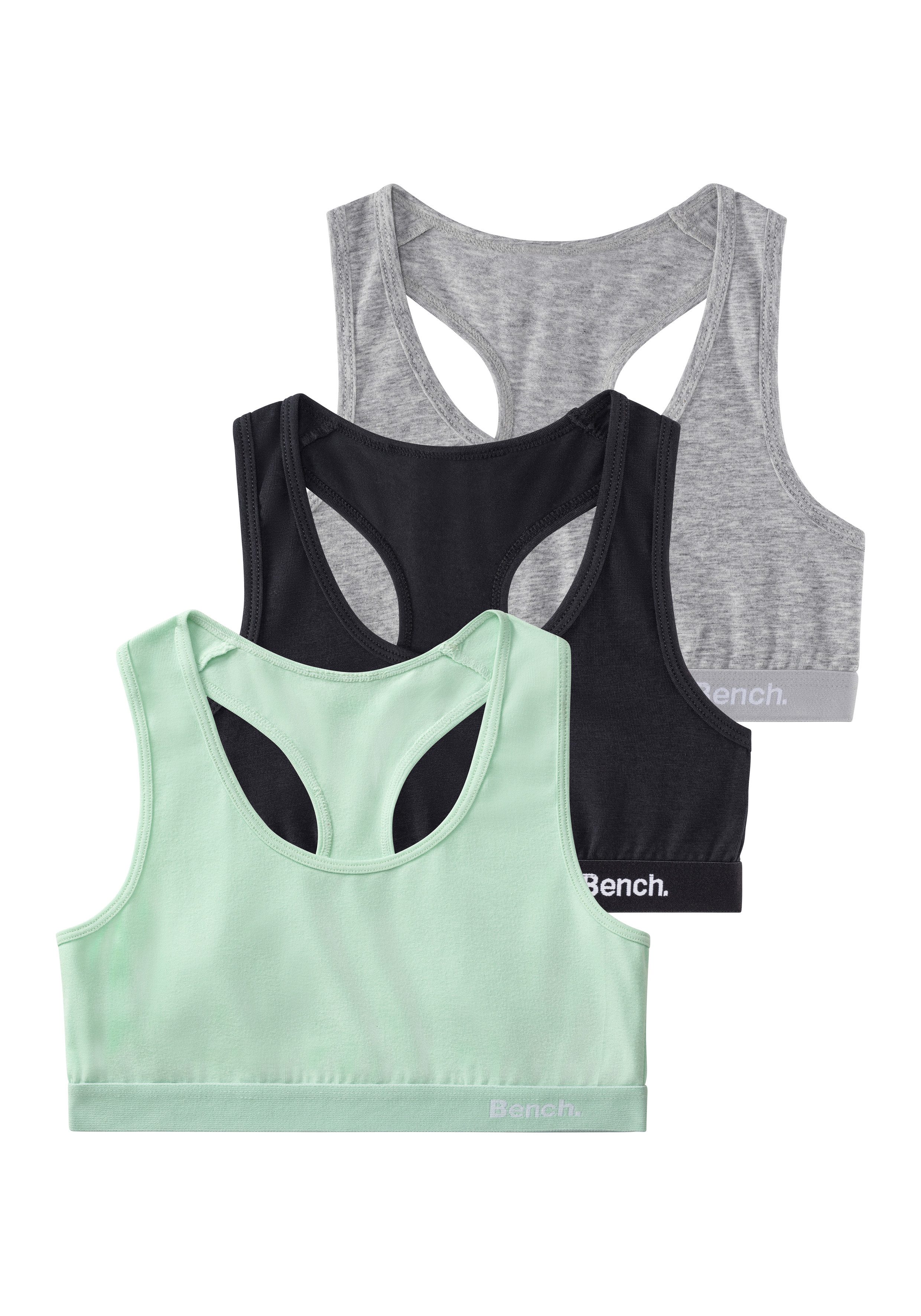 Bench. Bustier (Packung, 3-tlg) im sportlichen Look mit Ringerrücken