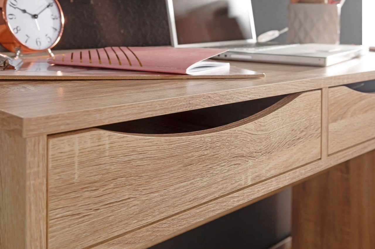 tinkaro Büro-Tisch RENO Schreibtisch Sonoma Eiche Holz