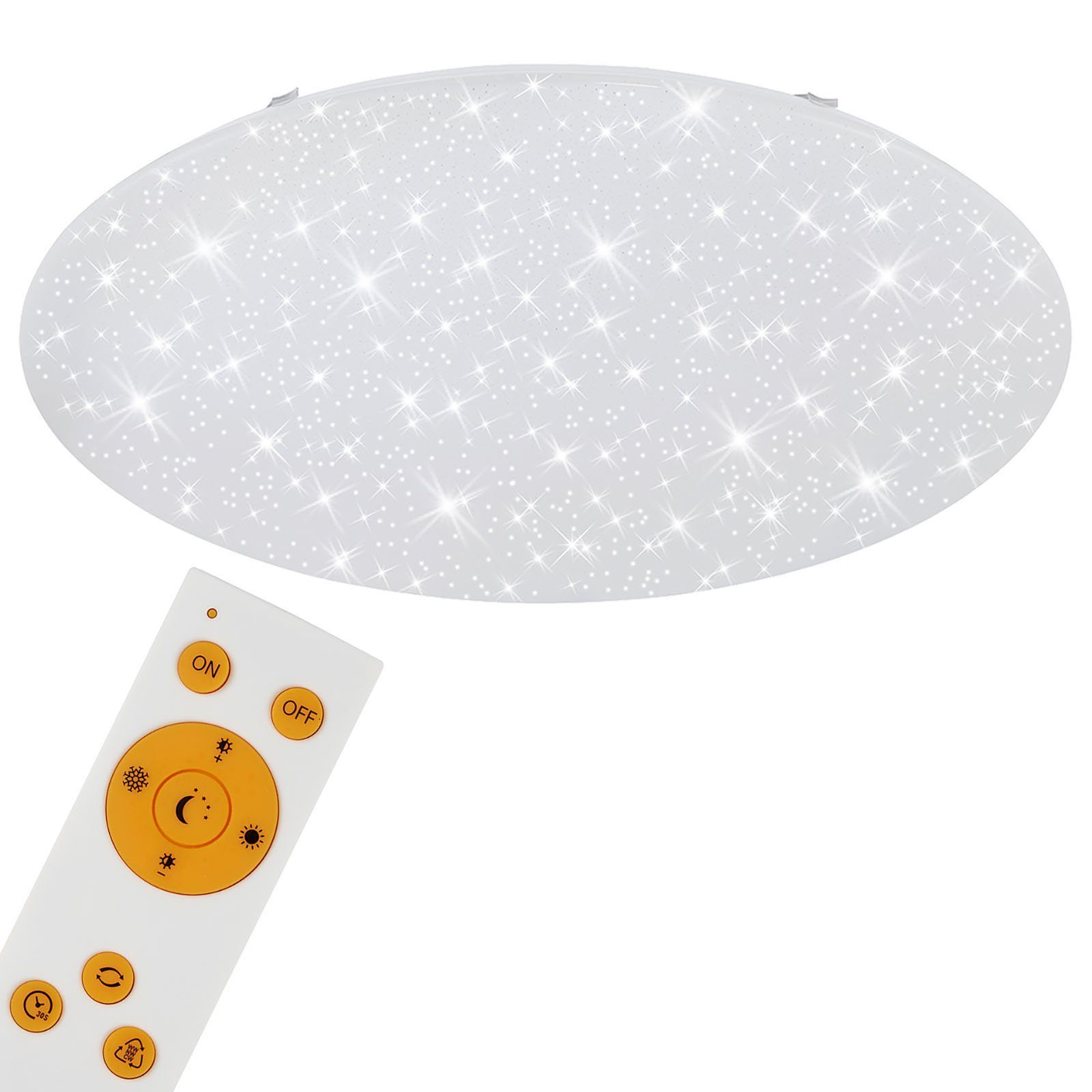 Briloner Leuchten LED-Sternenhimmel 3318-016, 328,330,334,338, LED fest verbaut, Kaltweiß, Neutralweiß, Tageslichtweiß, Warmweiß, CCT Dimmbar, Nachtlichtfunktion, Fernbedienung, weiß