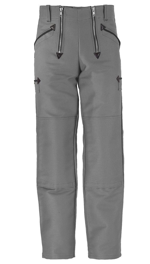 JOB Arbeitshose Zunfthose Grau – Doppel-Pilot Hose mit Kniepolstertaschen