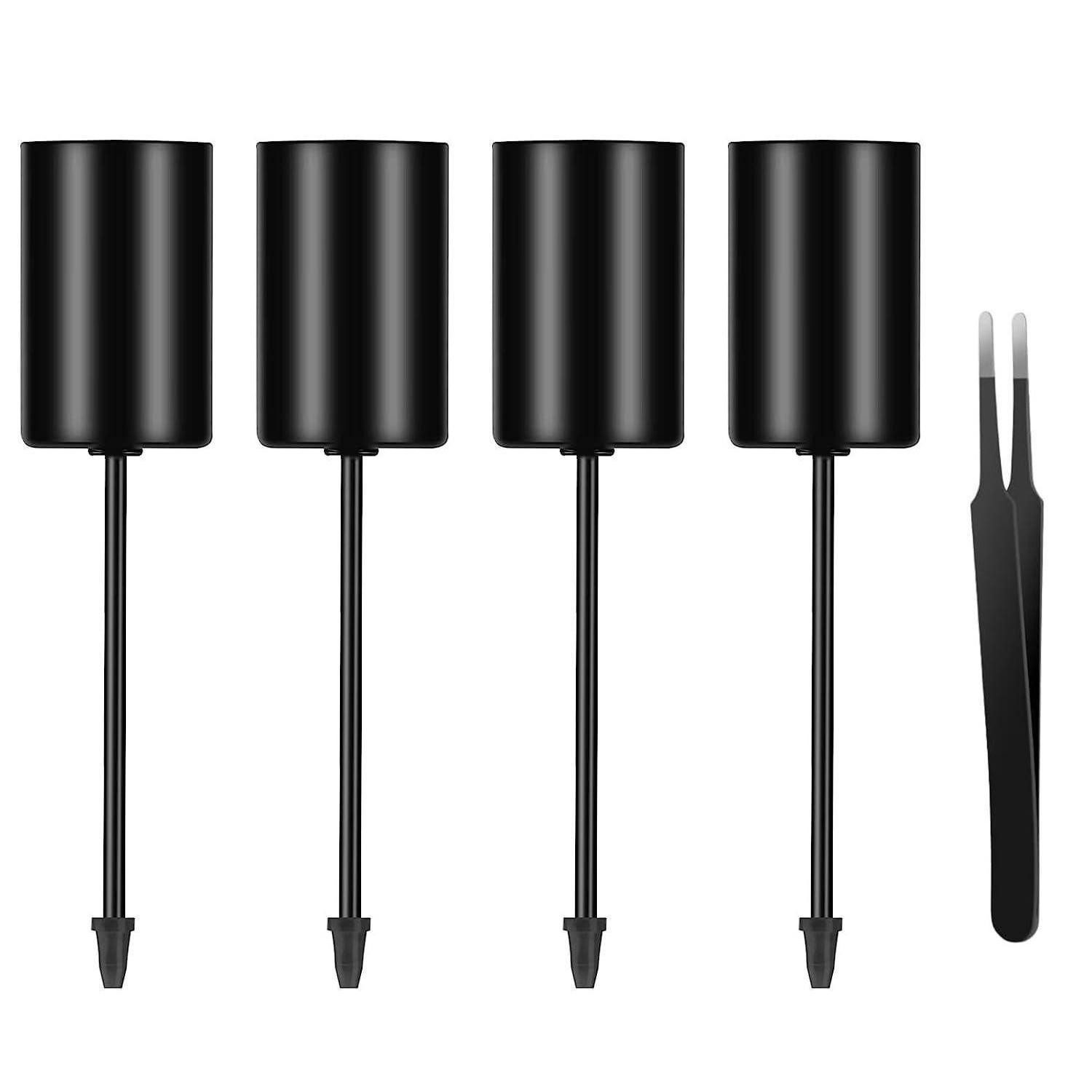LuxusKollektion Kerzenleuchter Stabkerzenhalter Schwarz 4Stk Adventskranz Deko 11cm (4 St)