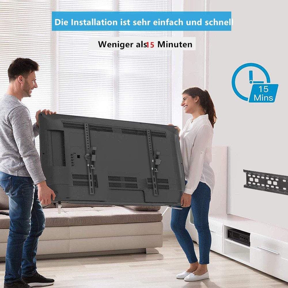 LALAHO TV-Wandhalterung TV-Wandmontage, belastbar 50 kg,Einstellbarer Winkel -5° bis +20°, (bis 70 Zoll, für 32-70-Zoll-Fernsehbildschirme)