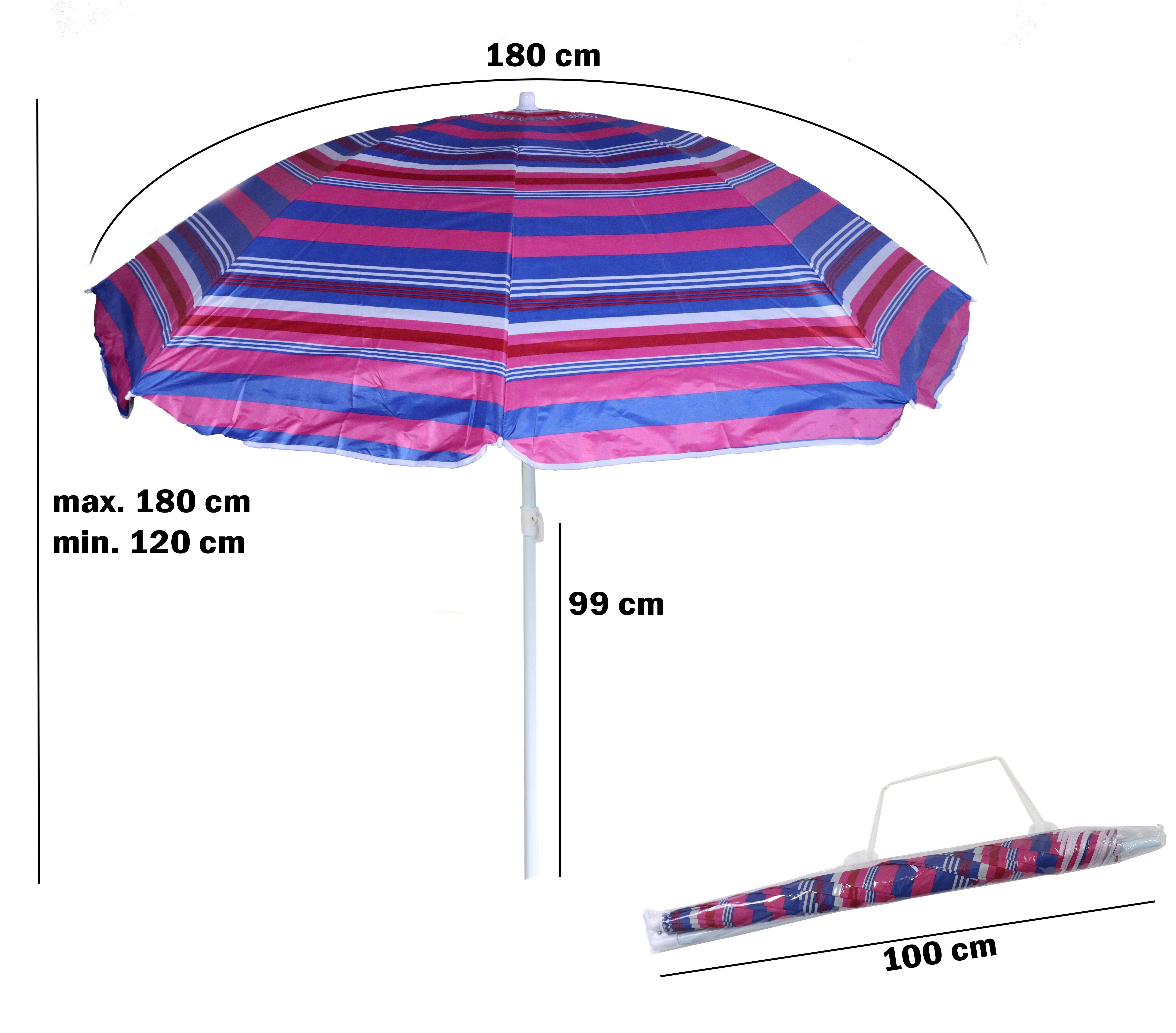 ELLUG Sonnenschirm gestreifter Sonnenschirm UV-Schutz UPF günstig online kaufen