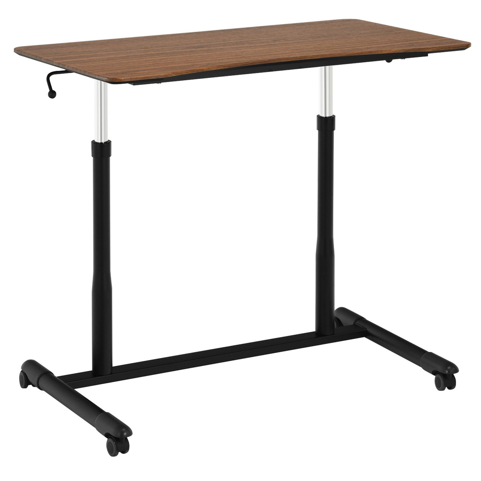 COSTWAY Schreibtisch, höhenverstellbar von 70-107cm, mit Rollen, breite 95cm