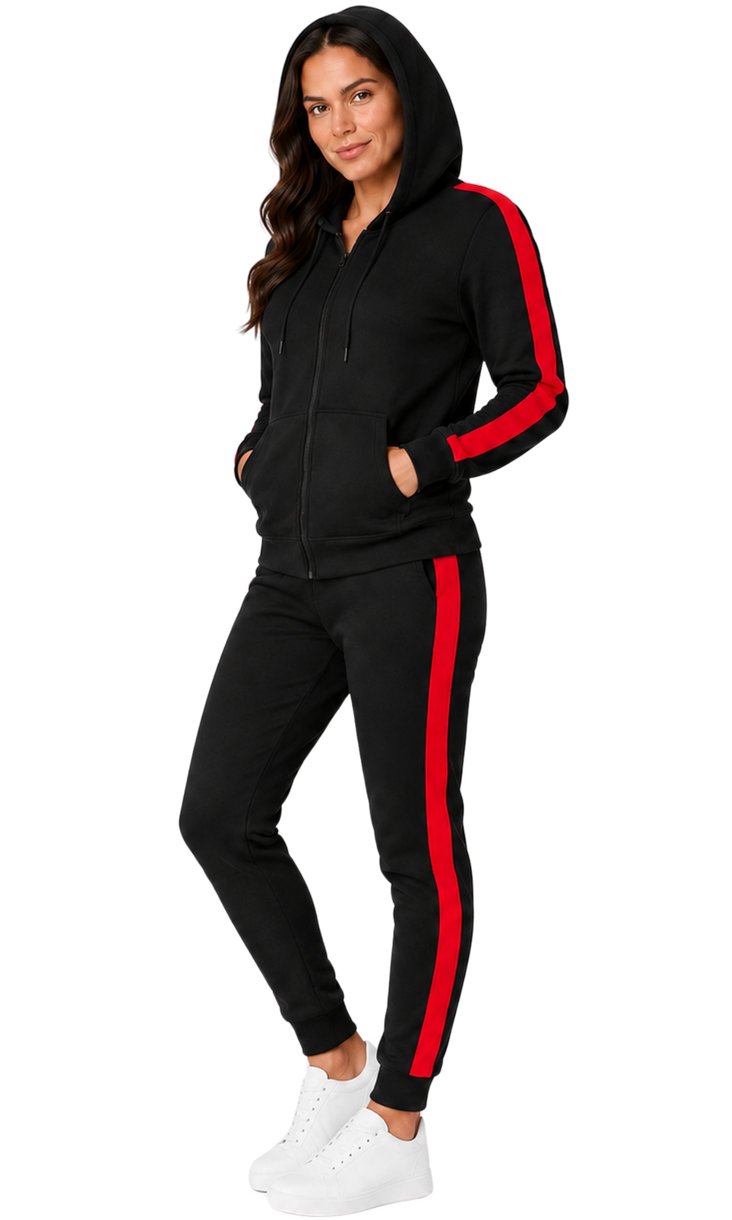 L.gonline Jogginganzug Damen Freizeitanzug, Sportlich, mit Streifen 526 (Packung, 2-tlg), Fitness Freizeit Casual