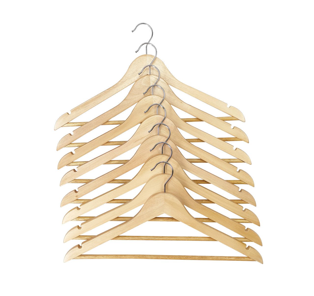 Trend Line Kleiderbügel TrendLine Kleiderbügel mit Steg Holz natur 8 Stück