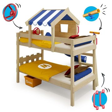 Wickey Kinderbett Crazy Circus - Spielbett mit Rutsche, Etagenbett - 90 x 200 cm (Holzpaket aus Pfosten und Brettern, Spielbett für Kinder), Massivholzbrett